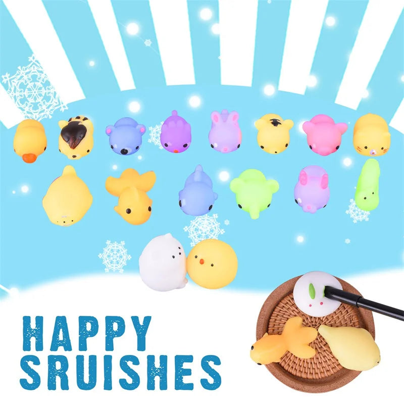 50-5PCS Mochi Squishies Kawaii Anima Squishy Toys for Kids Antistress Ball Squeeze Party Favors Stress Relief Toys for Birthday