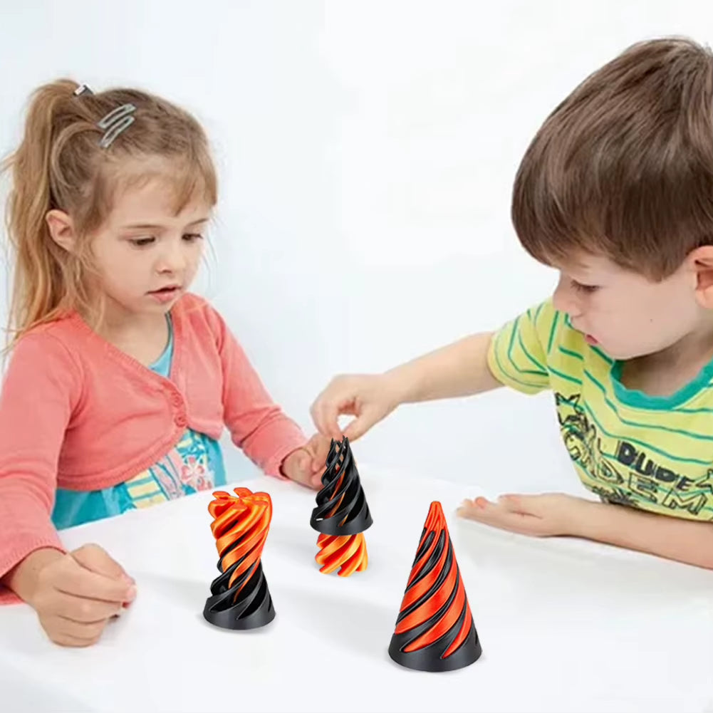 3D Printed Spiral Cone Toy Impossible Pyramid Passthrough Sculpture Stress Relief Desk Toy Pass through Pyramid Fidget Toy