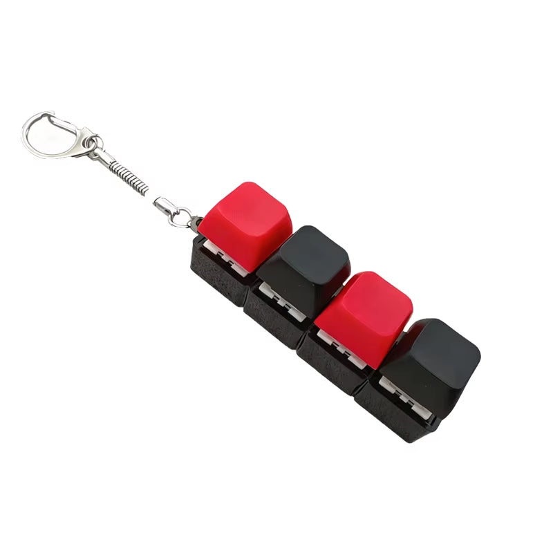 1/4/9Keys Finger Button Mechanical Keyboard Keycaps Keychain Fidget Toys Decompression Stress Relief Keyboard Clicker Kids Toy