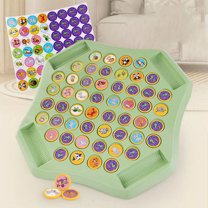 Animal/Fruit Flip Chess 54 Cards Memory Chess Game Cartoon Logical Thinking Cognitive Animal Learning Chess for 2-4 Player