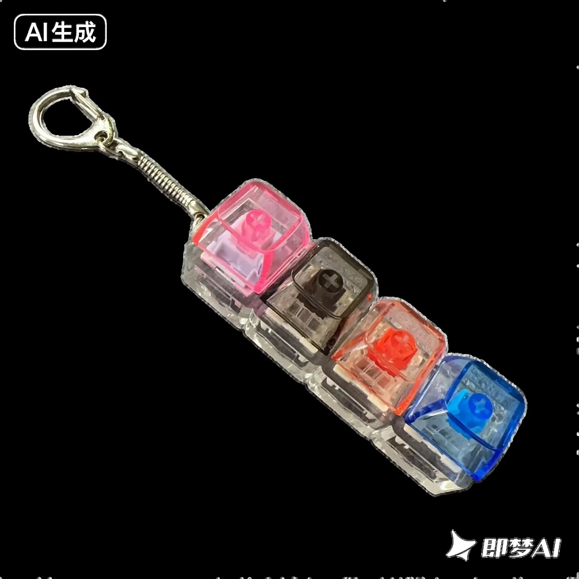 1/4/9Keys Finger Button Mechanical Keyboard Keycaps Keychain Fidget Toys Decompression Stress Relief Keyboard Clicker Kids Toy