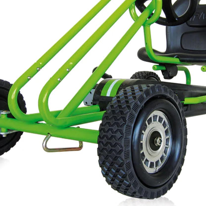Kids Pedal Go Kart, 4 Wheel Bike Cart, Ride for Ages 4-8, Green- Outdoor Bicycle Karts with Plastic Wheels for Boys and Girls