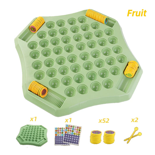 Animal/Fruit Flip Chess 54 Cards Memory Chess Game Cartoon Logical Thinking Cognitive Animal Learning Chess for 2-4 Player