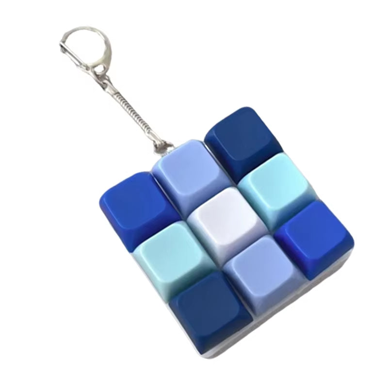 1/4/9Keys Finger Button Mechanical Keyboard Keycaps Keychain Fidget Toys Decompression Stress Relief Keyboard Clicker Kids Toy