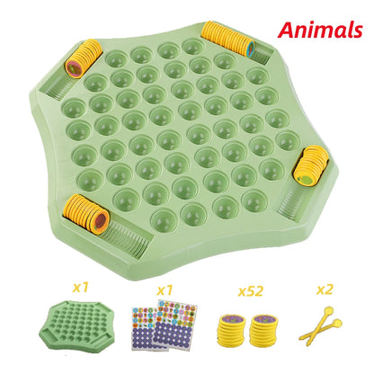 Animal/Fruit Flip Chess 54 Cards Memory Chess Game Cartoon Logical Thinking Cognitive Animal Learning Chess for 2-4 Player