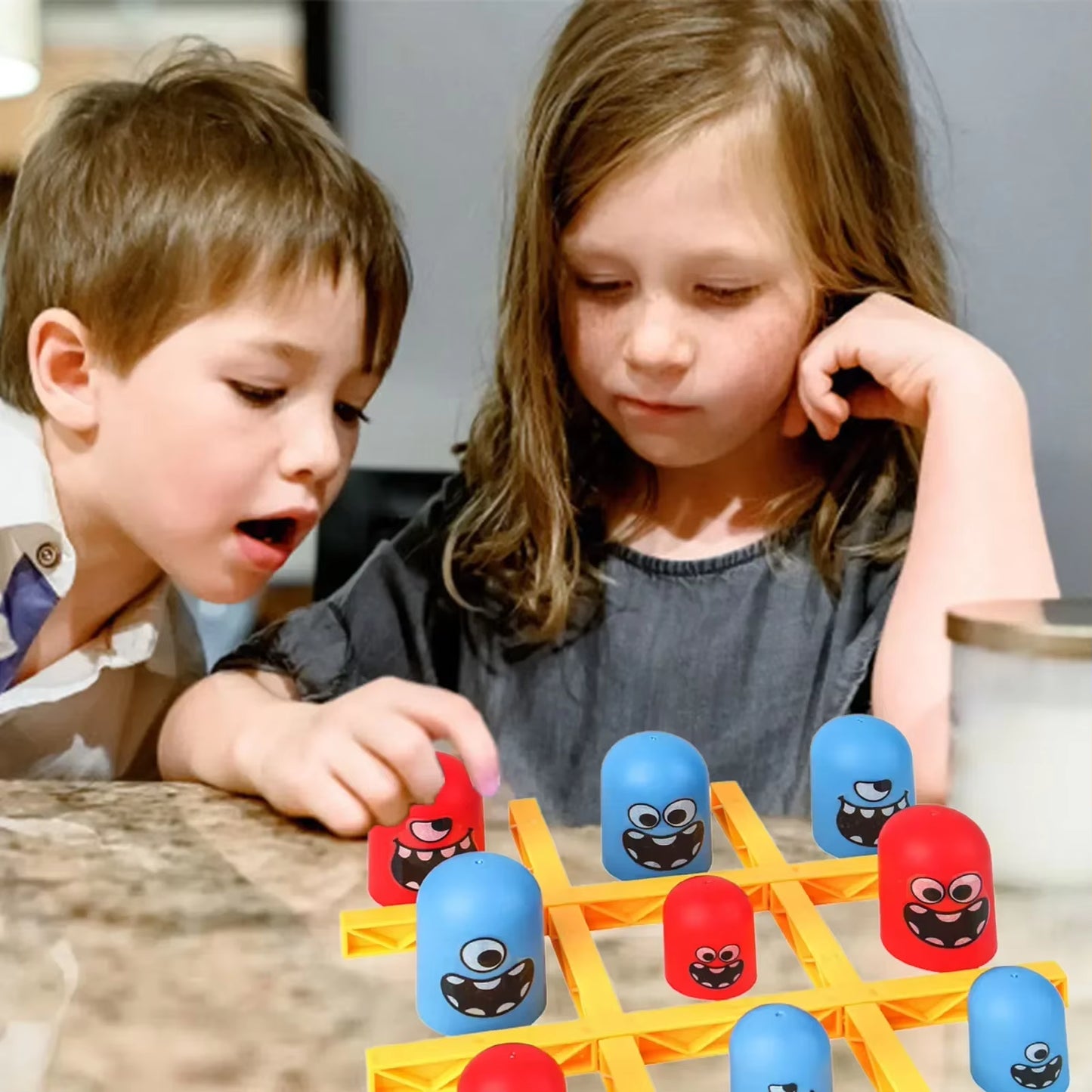 Tic Tac Toe Big Eat Small Gobble Board Game Parent-Child Interactive Educational Toys for Kids Christmas Gifts Tic Tac Toe Game