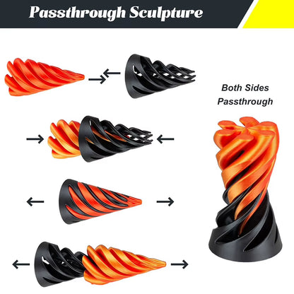 3D Printed Spiral Cone Toy Impossible Pyramid Passthrough Sculpture Stress Relief Desk Toy Pass through Pyramid Fidget Toy
