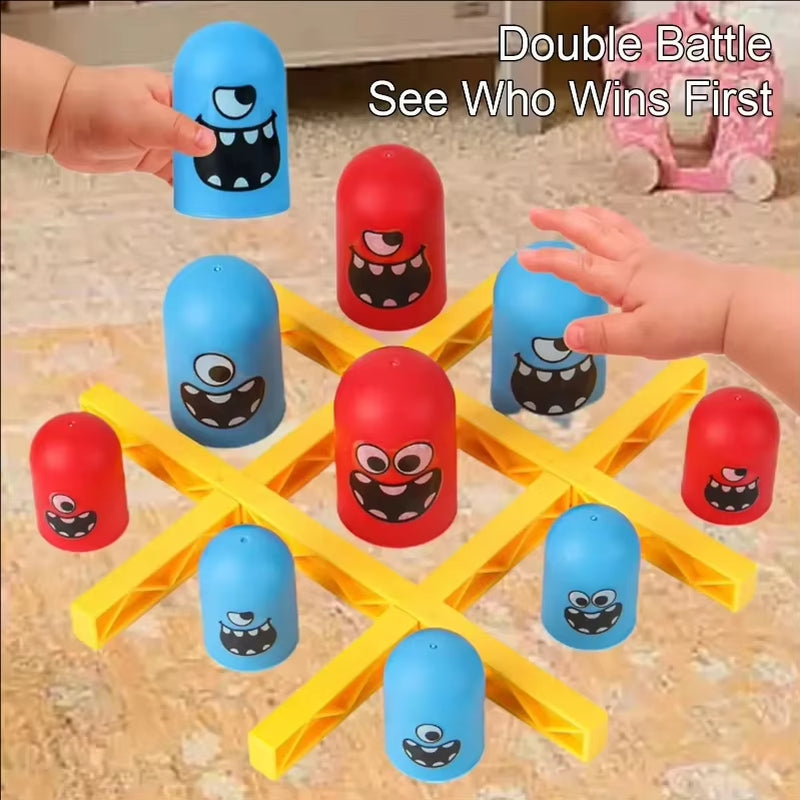 Tic Tac Toe Big Eat Small Gobble Board Game Parent-Child Interactive Educational Toys for Kids Christmas Gifts Tic Tac Toe Game