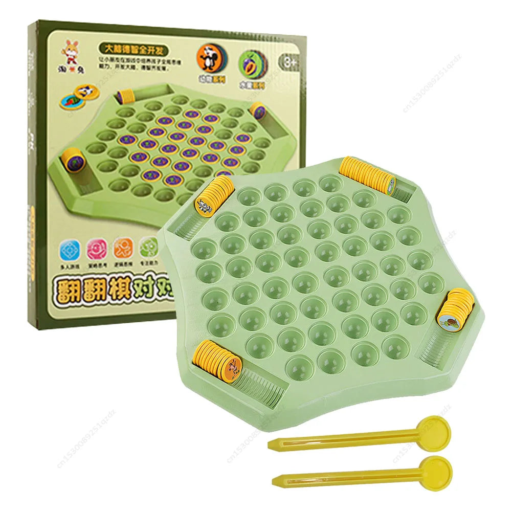 Animal/Fruit Flip Chess 54 Cards Memory Chess Game Cartoon Logical Thinking Cognitive Animal Learning Chess for 2-4 Player